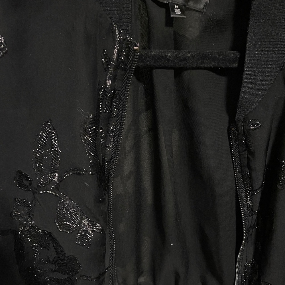 Dynamite Shimmering Black Bomber Jacket - Picture 6 of 7
